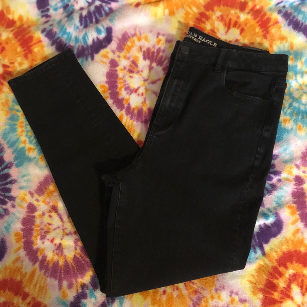 High-Waisted Black Jeans